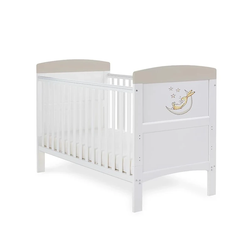 Obaby Guess How Much I Love You Cot Bed - To The Moon & Back, White