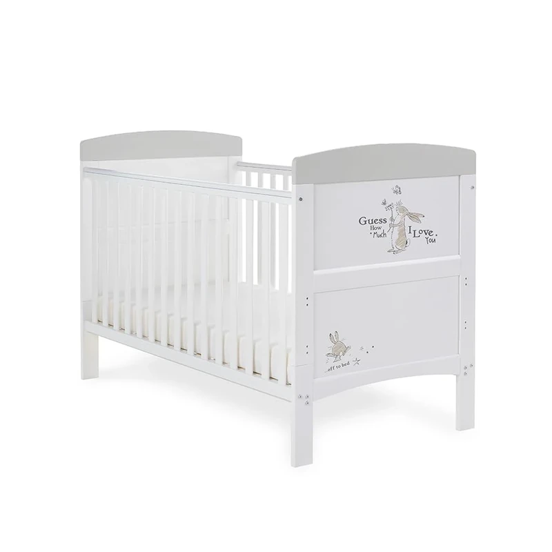 Obaby Guess How Much I Love You Cot Bed - Scribbles, White