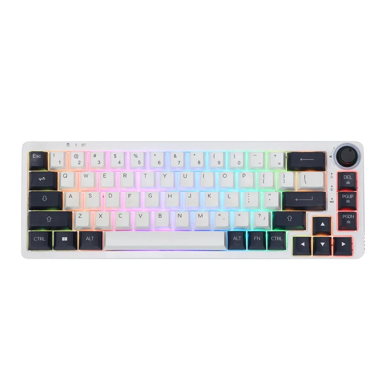 EPOMAKER Theory TH68 PRO 65% 67 Keys RGB Hot Swappable Programmable Bluetooth 5.0/2.4Ghz Wireless/USB-C Wired Triple Modes Mechanical Gaming Keyboard with Rotary Knob for Win/Mac