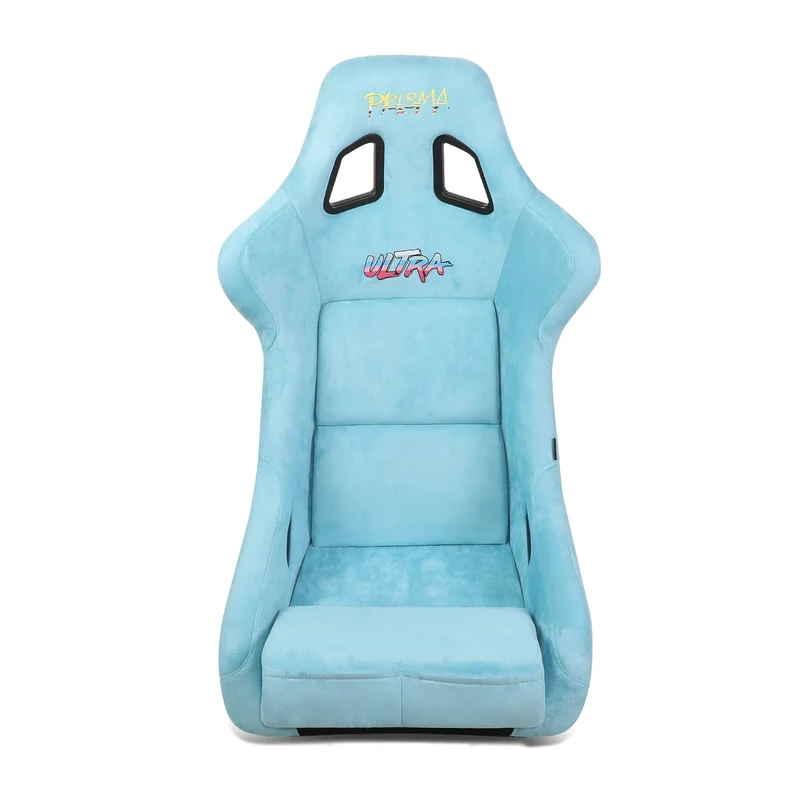 NRG Innovations NRG-FRP-302TEAL-ULTRA Prisma Fixed Back Bucket Racing Seat with Bottom Mount Bracket, Teal Colored Seat/Gold Flake Back