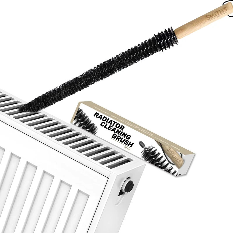 Smith’s® Premium Radiator Cleaning Brush | 78cm (31.1 Inches) | Flexible Nylon Bristles | Smooth Wooden Handle | Fits 99% of Gridded & Non-Gridded Radiators