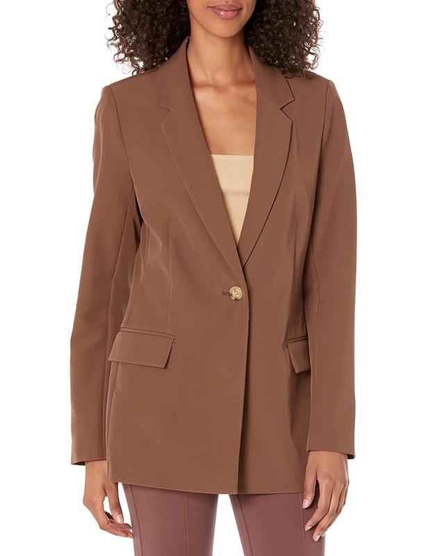 The Drop Women's Blake Long Blazer, Coffee Bean, S
