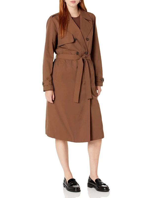 The Drop Women's Noa Trench Coat, Coffee Bean, XL