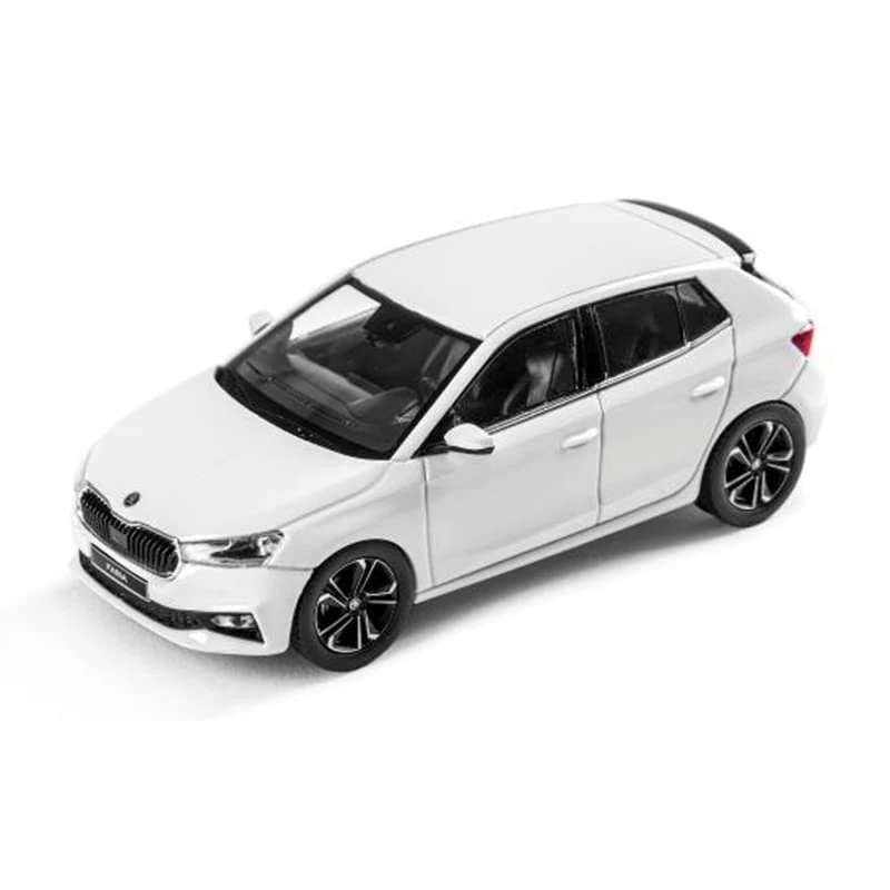 Skoda 6VA099300S9R Fabia A07 Model Car 1:43 Miniature Moon White - Image 1