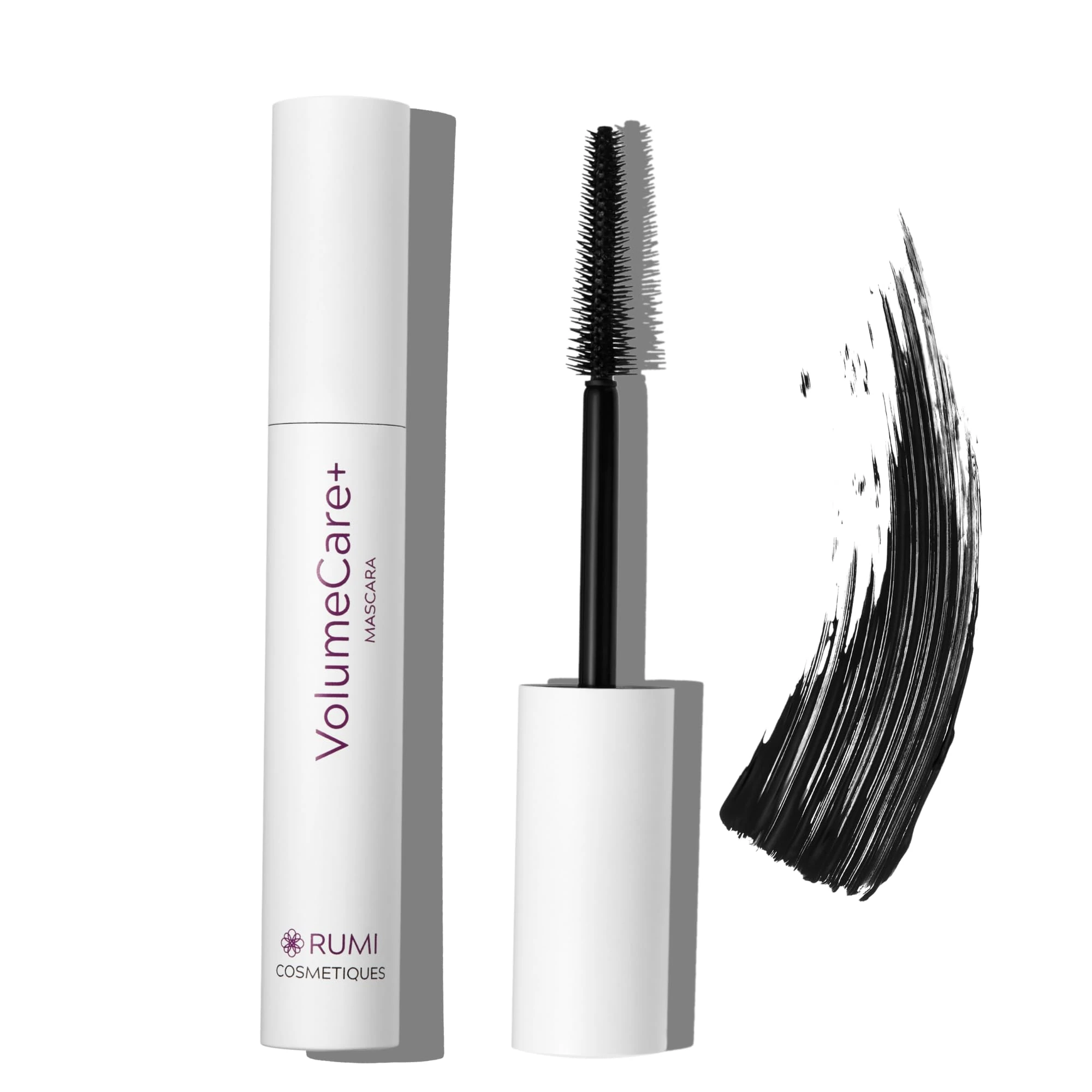 Rumi Cosmetiques VolumeCare+ Mascara For Older Women - Extreme Length and Volume 2-in-1 Formula - No Clumps, Long-wearing, Hypoallergenic Mascara For Sensitive Eyes