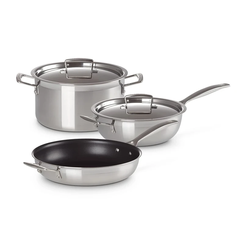 Le Creuset 3-Ply Stainless Steel 3-Piece Cookware Set