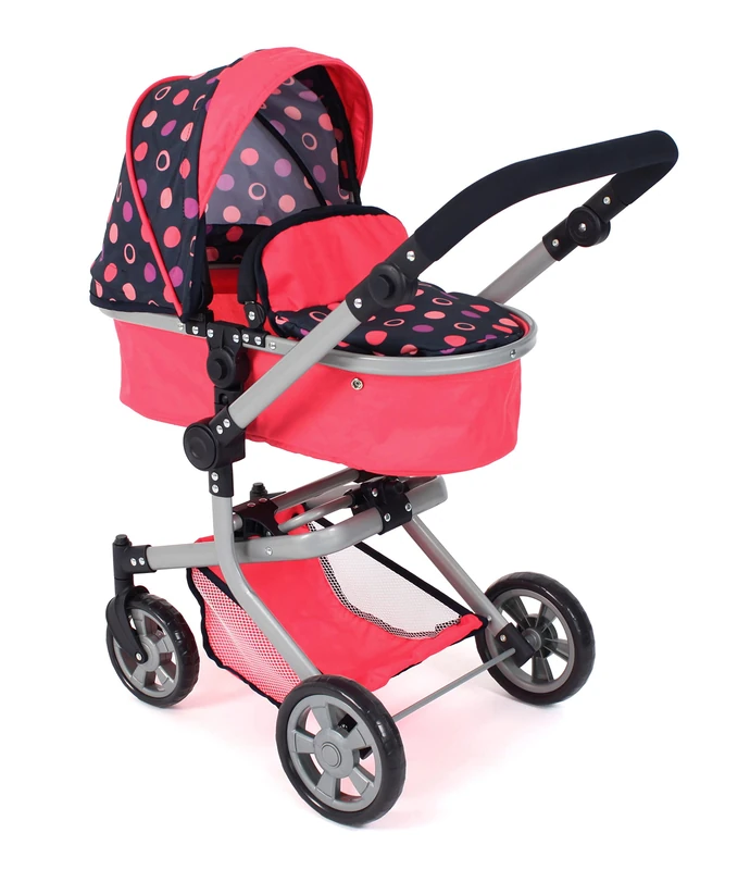 Bayer Chic 2000 - Mika Doll's Pram, 2-in-1 Combination Doll's Pram for Children from 4 to 8 Years, Corallo, 595-20, 73 x 41 x 82 cm