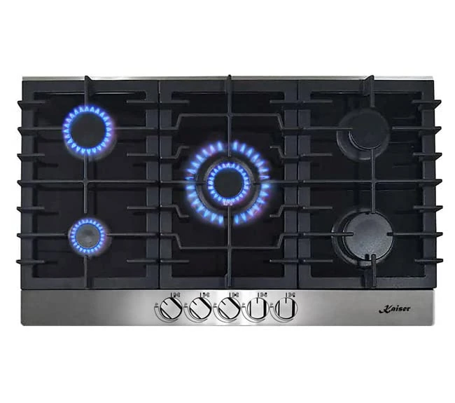 Kaiser Avantgarde Pro Gas Hob | 86cm 5 Burner Black & Silver Cooktop