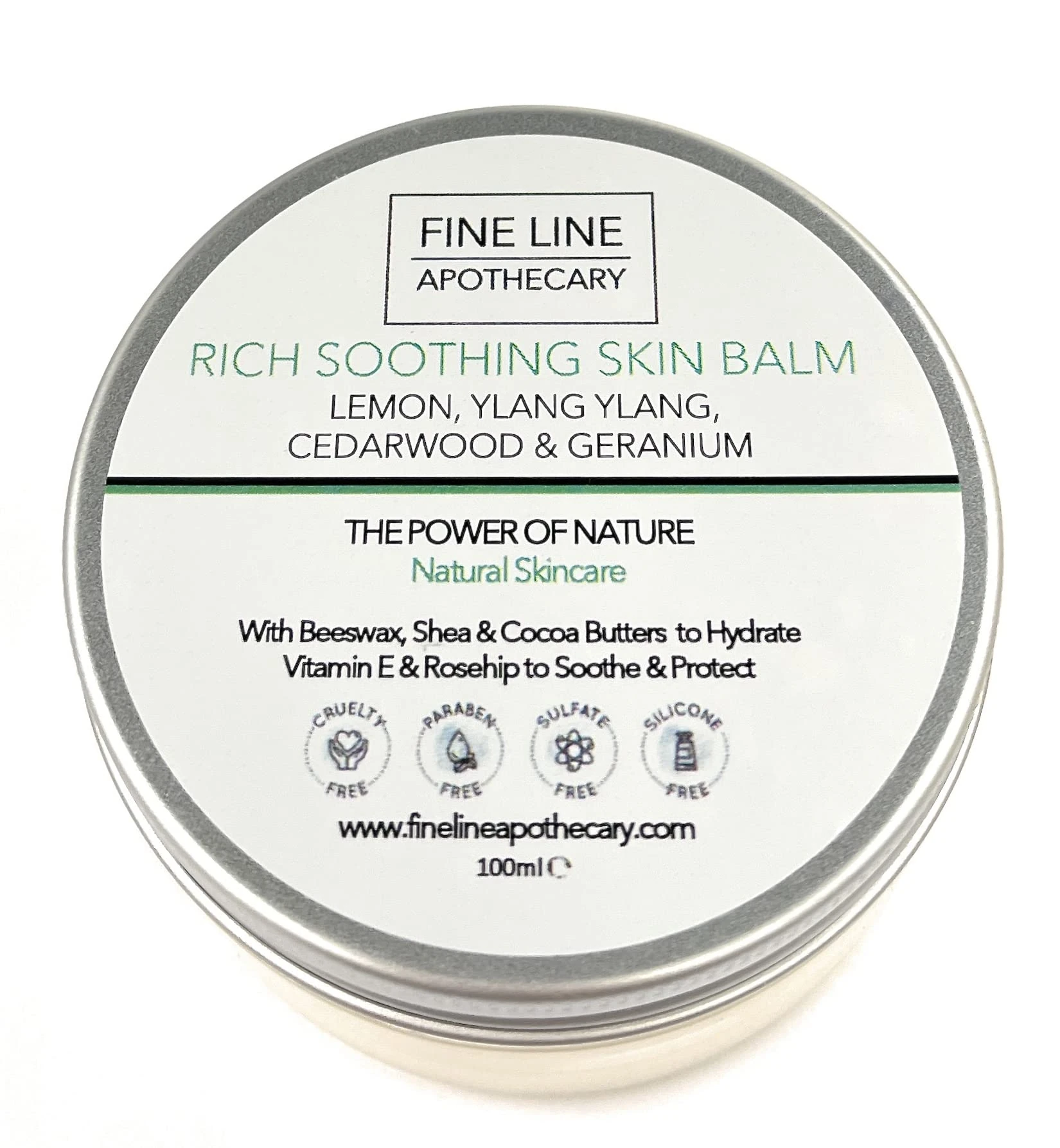 Fine Line Apothecary - 100% Natural Balm - Shea, Cocoa, Beeswax, Herbal Oils. Protects, Hydrates, Soothes, Repairs. Ideal for Sensitive Skin. 100ml.