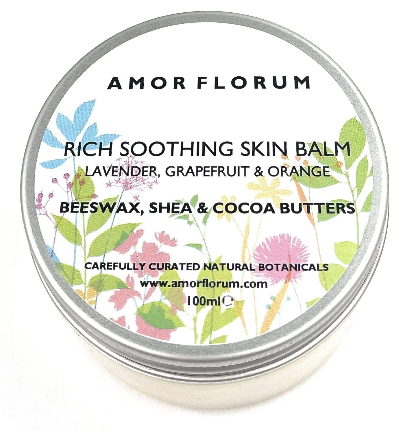 Amor Florum - 100% Natural Skin Balm - Shea, Beeswax, Herbal Oils. Repairs, Soothes, Hydrates. 100ml