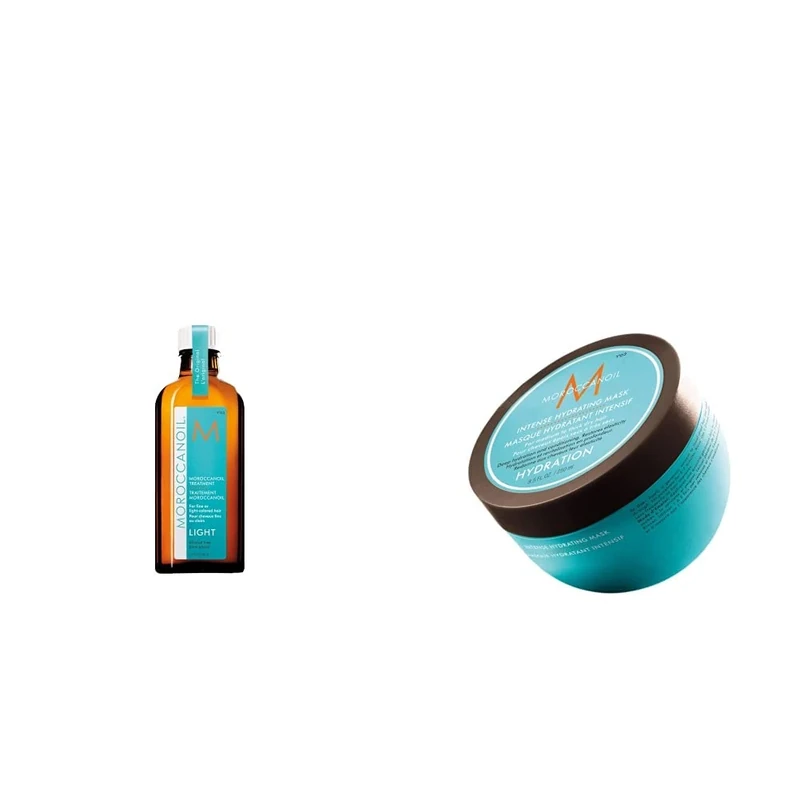 Moroccanoil Treatment Light Hair Oil, 100ml & Intense Hydrating Mask, 250ml