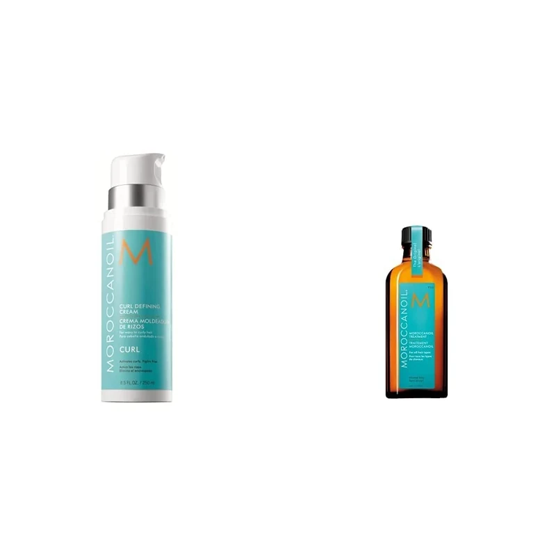 Moroccanoil Curl Defining Cream, 250ml & Treatment Hair Oil, 100ml