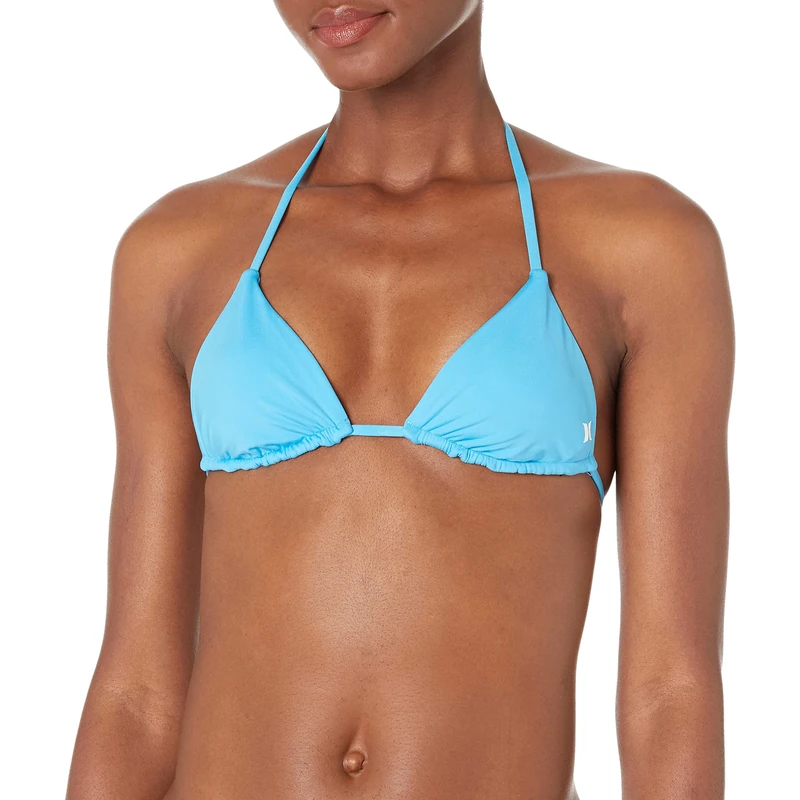 Hurley Women's Solid Itsy Bitsy Bikini Top, High Tide, Small
