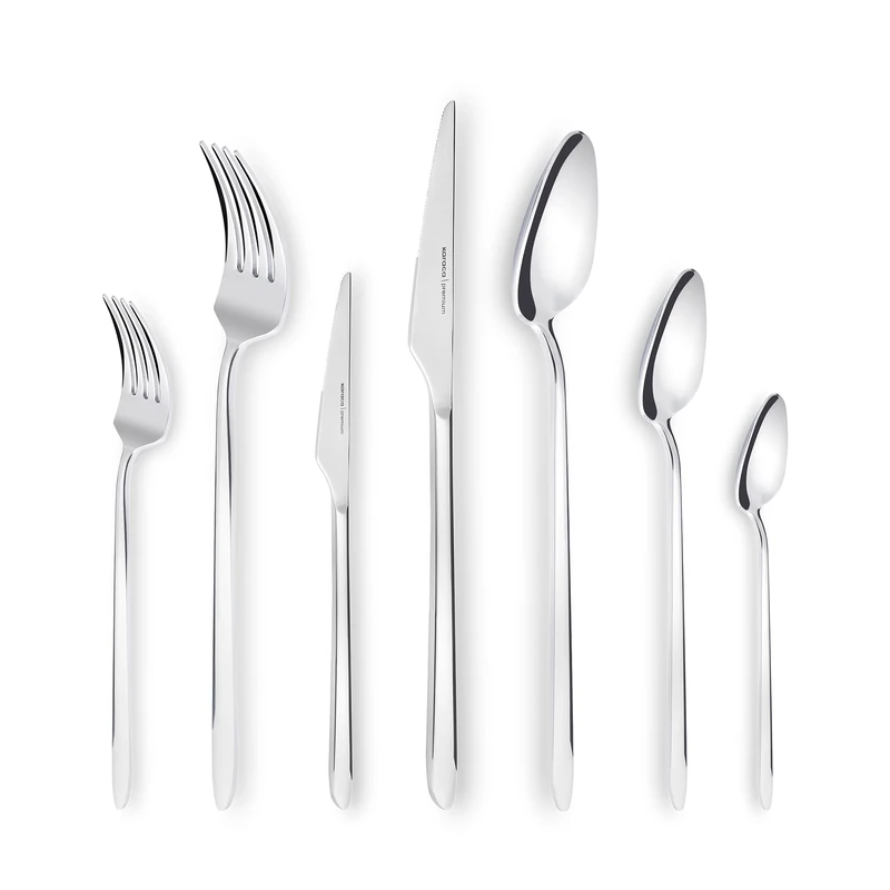 Karaca Stark 316+ Premium Cutlery Set for 12 People, 84 Pieces, Spoon, Rustproof, Long-Lasting, Corrosion-Resistant, Dishwasher Safe, Serving Cutlery, Elegant, Blade Steel