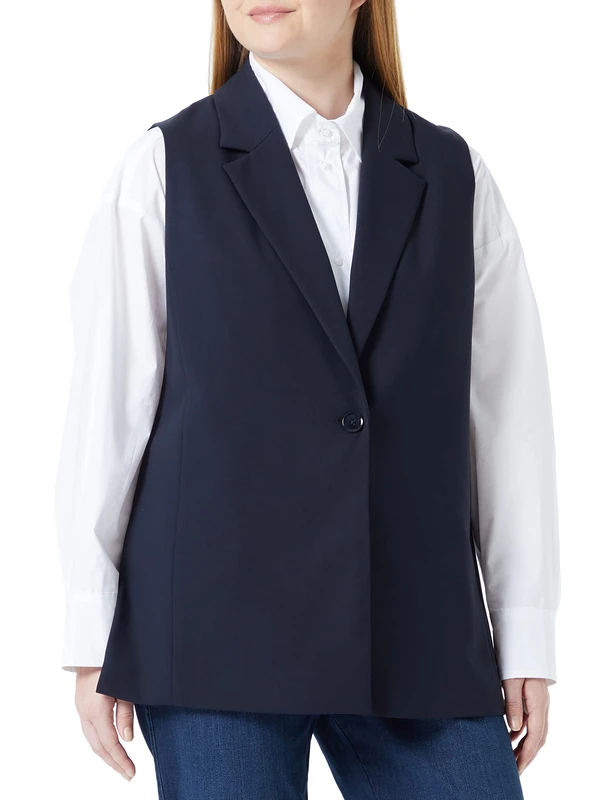 Gerry Weber Women's Vest Fabric, Blue-navy, 8