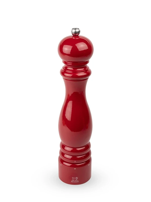 PEUGEOT - Paris u'Select 30 cm Pepper Mill - 6 Predefined Grind Settings - Made with PEFC Certified Wood - Made in France - Glossy Passion Red Colour