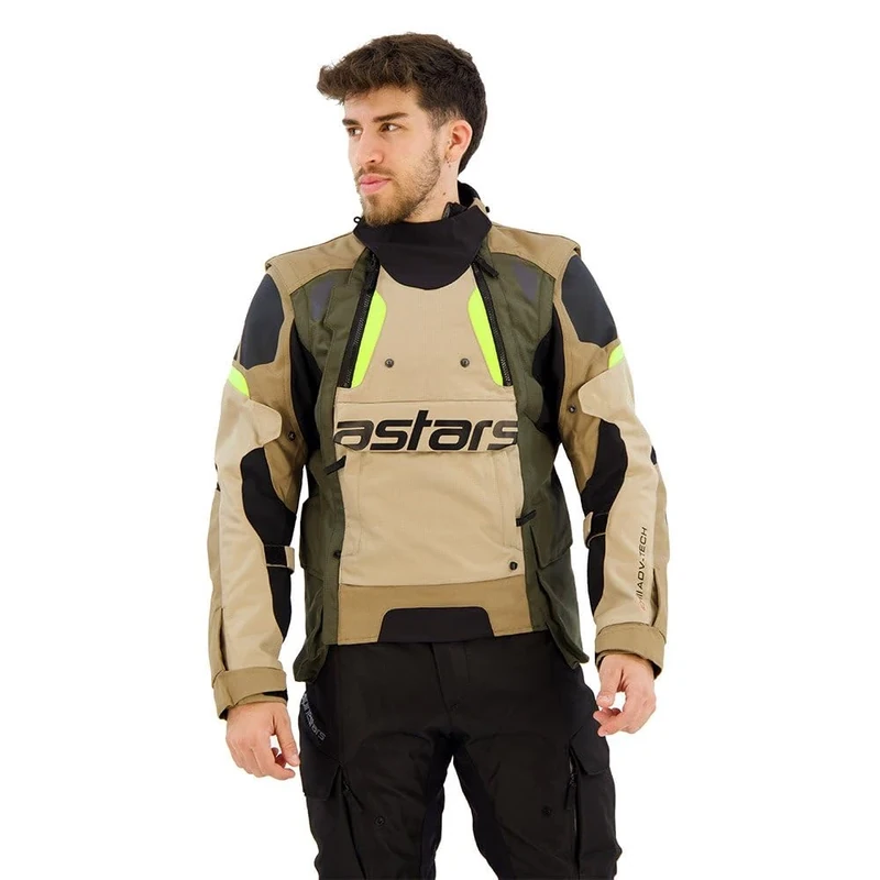 Alpinestars Halo Drystar Motorcycle Textile Jacket (Khaki, 4XL)