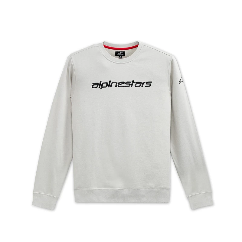Alpinestars, Linear Crew Fleece, Sweatshirt, Silver/Black, XL, Men