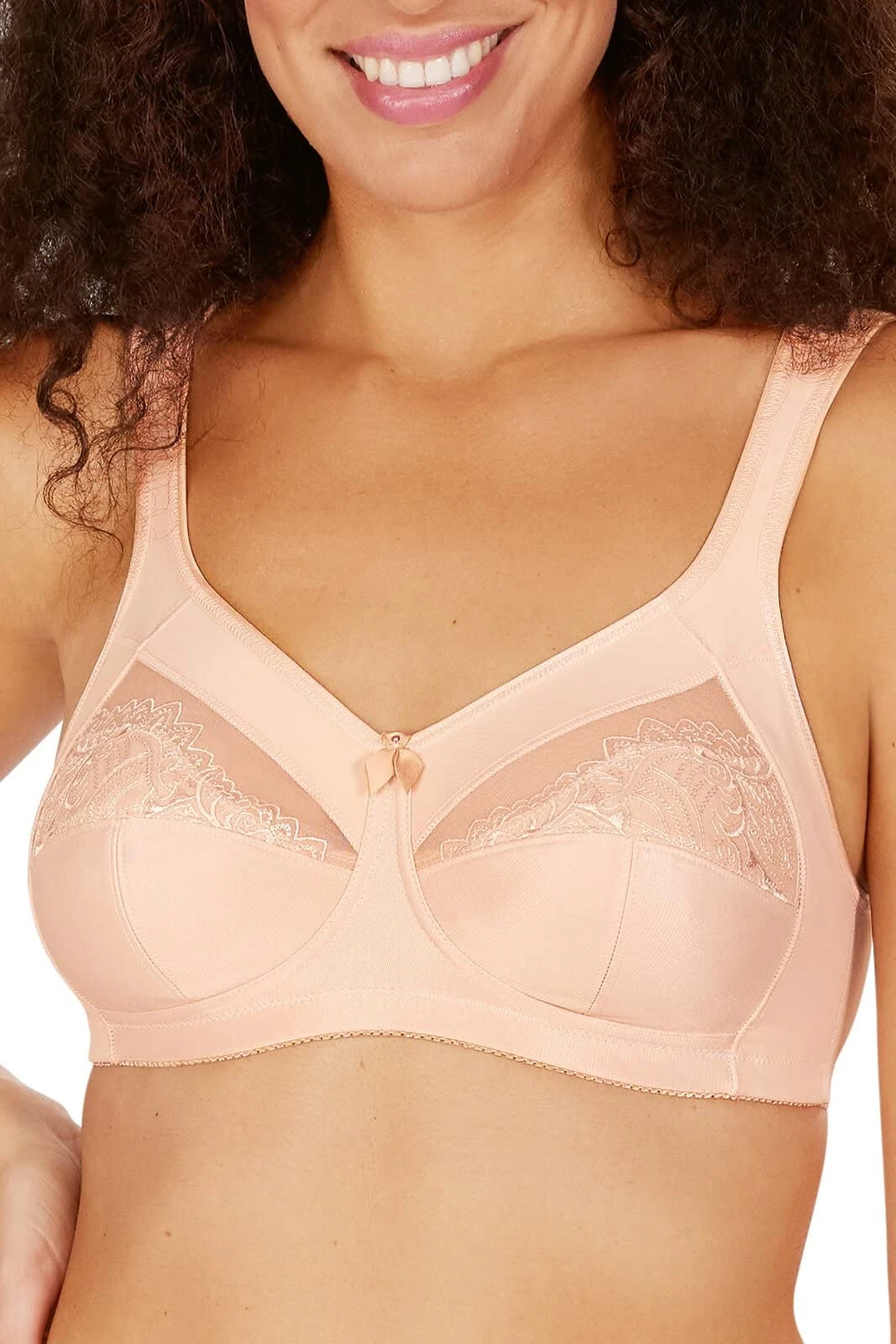 Amoena Women's Adult Nancy Cut and Sewn Wire Free Bra, Rose Nude, 44C