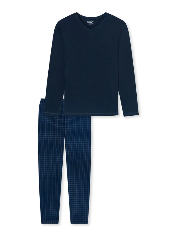 Uncover by Schiesser Men's Schlafanzug Lang Pajamas Long, Nachtblau, 50