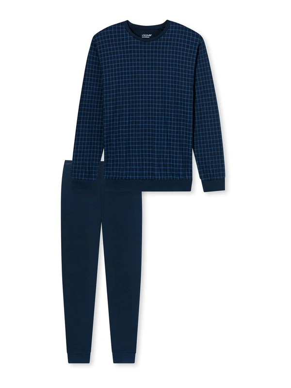 Uncover by Schiesser Men's Schlafanzug Lang Pajamas Long, Nachtblau, 58