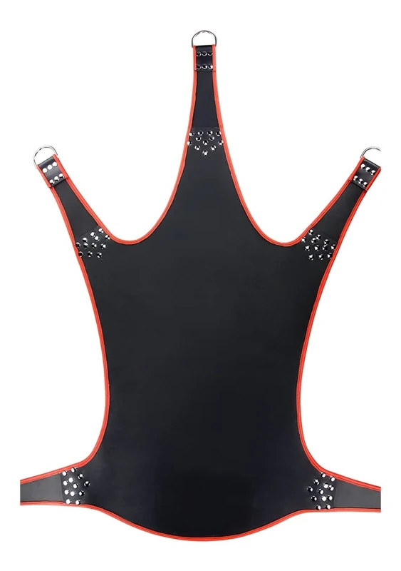Leather Sling with Red Piping - 5 Points - Black