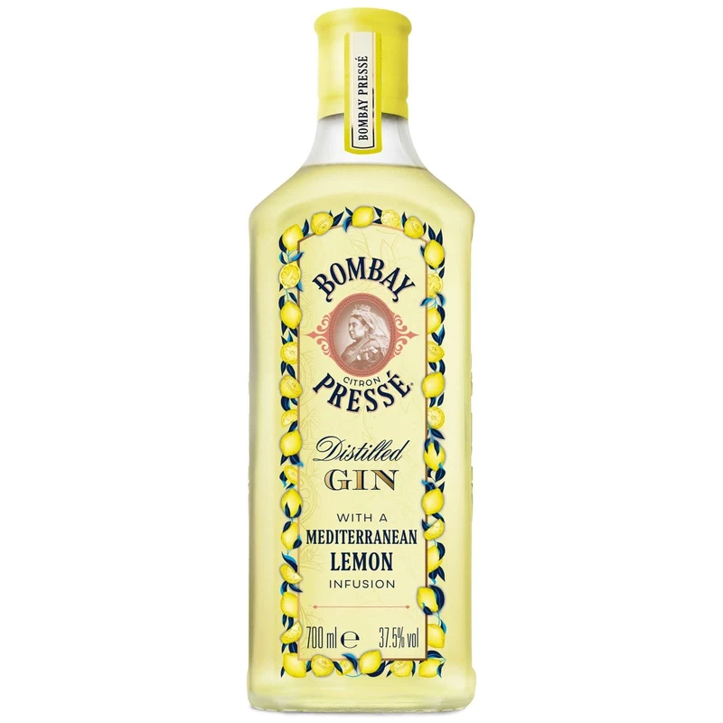 Bombay Citron Pressé Premium Distilled Lemon Flavoured Gin, 37.5% ABV, 70cl / 700ml, Vapour Infused With The Finest Mediterranean Lemons