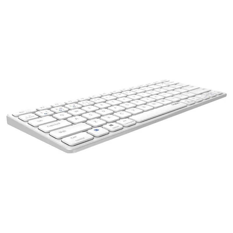 Rapoo E9600M Wireless Keyboard Wireless Keyboard Flat Aluminum Design Eco-Friendly Rechargeable Battery DE Layout QWERTZ PC & Mac - White