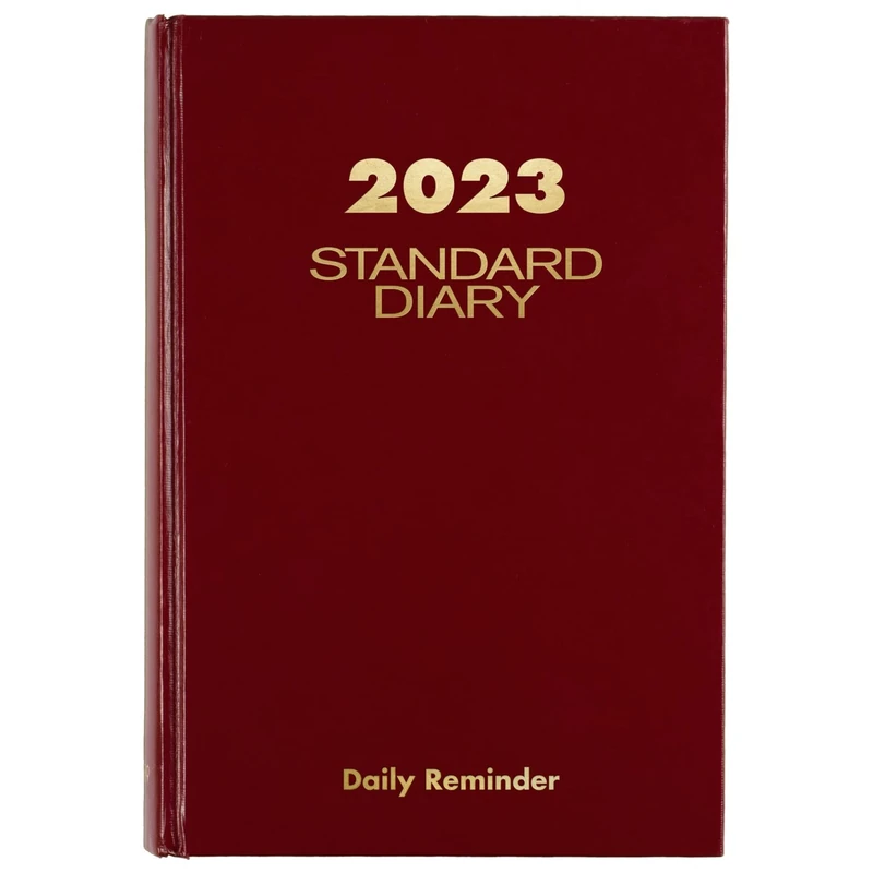 AT-A-GLANCE 2023 Daily Diary, Standard Diary, 5-3/4" x 8-1/4", Small, Hardcover, Red (SD38913)