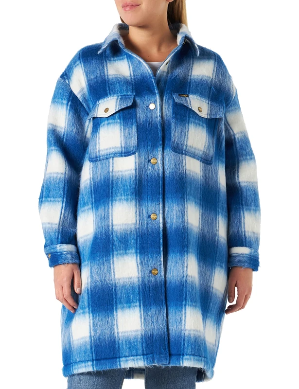 Wrangler Women's Plush Wool Jacket, Daphne Blue, X-Large - Image 1