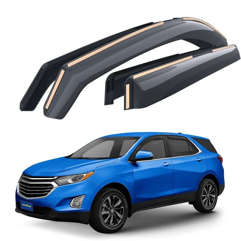 Goodyear Shatterproof Channel Window Deflectors Chevrolet (Chevy) Equinox 2018-2024, Rain Guards, Window Visors, Car Accessories,4 Pieces - GY003489