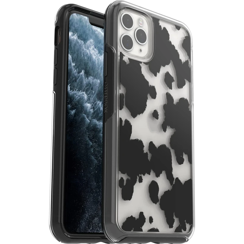 OtterBox iPhone 11 Pro Max & iPhone Xs Max Symmetry Series Case - Cow Print, Ultra-Sleek, Wireless Charging Compatible, Raised Edges Protect Camera & Screen