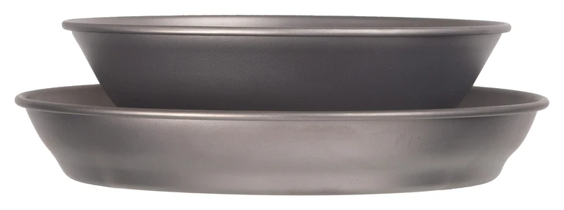 Lifeventure Superlight Titanium Plate and Bowl Set with Storage Pouch – Ultra Lightweight Ideal for Camping Or Travel, Silver