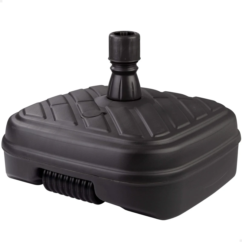 AKTIVE Black Rectangular Outdoor Patio Umbrella Base, Water Resistant and Sun Rays Sun Shade Base with Water or Sand Tank and Wheel for Easy Transportation (61133)