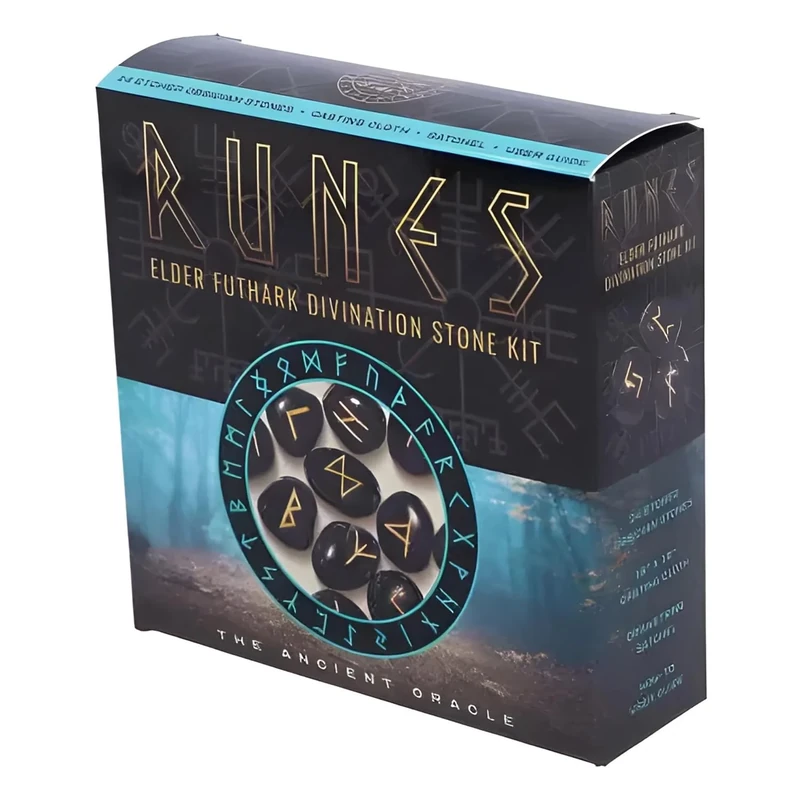 Nemesis Now Runes Elder Futhark Divination Stone Kit, Black - Image 1