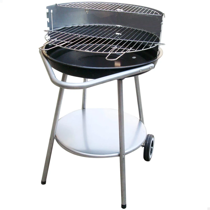 AKTIVE Round charcoal barbecue diameter 51 x 51 x 82 cm/Easy to transport and portable/4 adjustable heights/Includes two steel grills and two removable handles