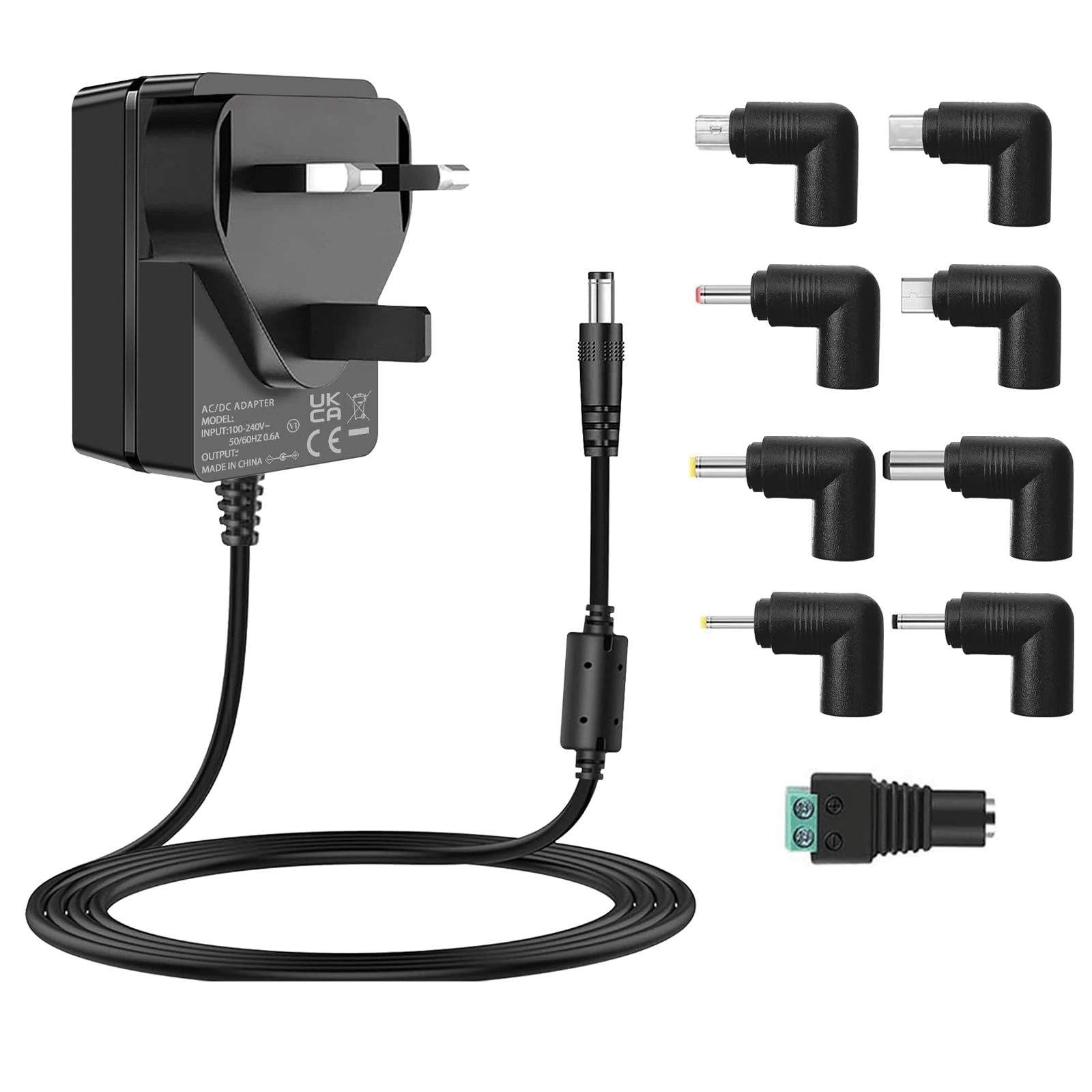 5V 3A Charger Power Supply AC Adapter for 5Vdc Baby Monitor Record Player, LED Strip, Massage Gun & More, with 8 Tips - AC 100-240V to DC 5 Volt 3A 2A 1.5A 1A Converter.