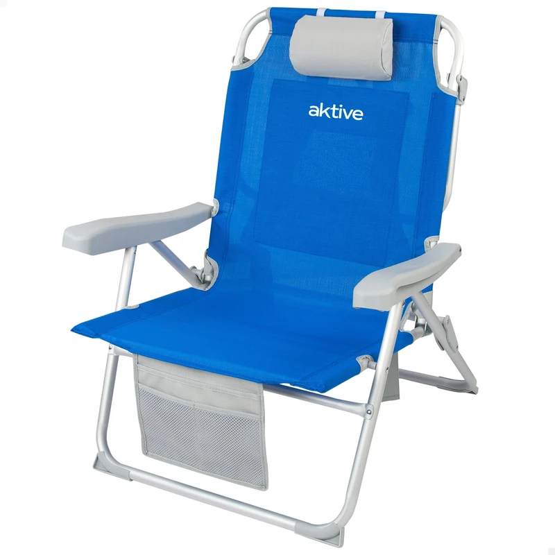 AKTIVE Beach chair backpack ultra-resistant 120 kg w/cushion, bag and pocket 55x67.5x86 cm