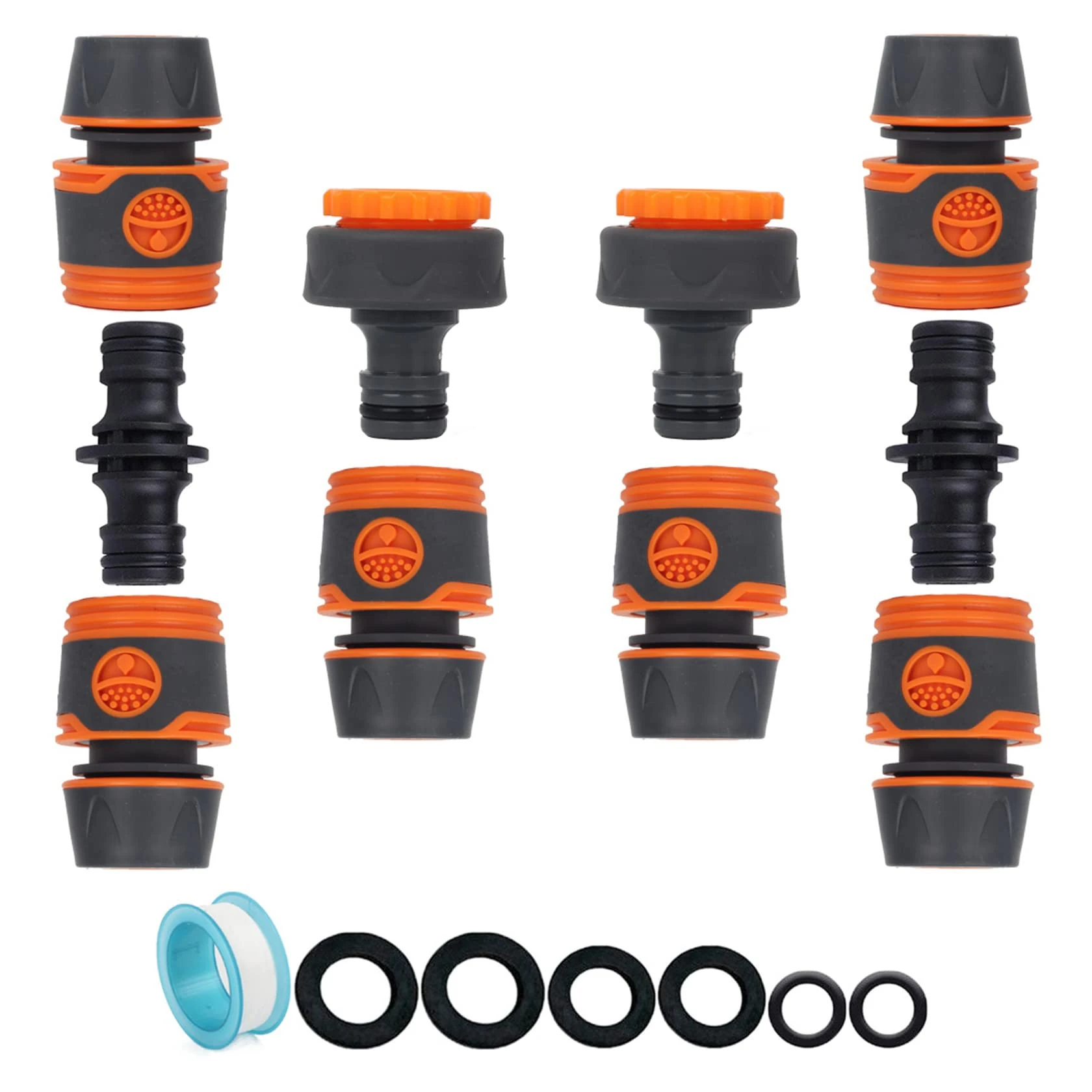 Garden Hose Connector for Hose Pipe, Outside Tap to Hose Connector Fittings Set - Quick Connector, Tap Adapter for Tap 3/4''&1/2'' 2 in 1