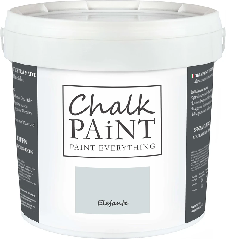 Chalk Paint Everything® Elefante (Elephant Grey) – 5 l Water-Based Chalk Paint for Shabby Chic Furniture, Décor, and Upcycling Projects – Non-Toxic, Easy to Apply