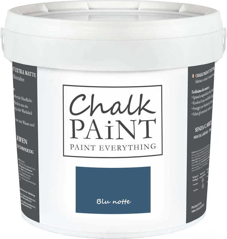 Chalk Paint Everything® Blu Notte (Night Blue) – 5 l Water-Based Chalk Paint for Shabby Chic Furniture, Décor, and Upcycling Projects – Non-Toxic, Easy to Apply