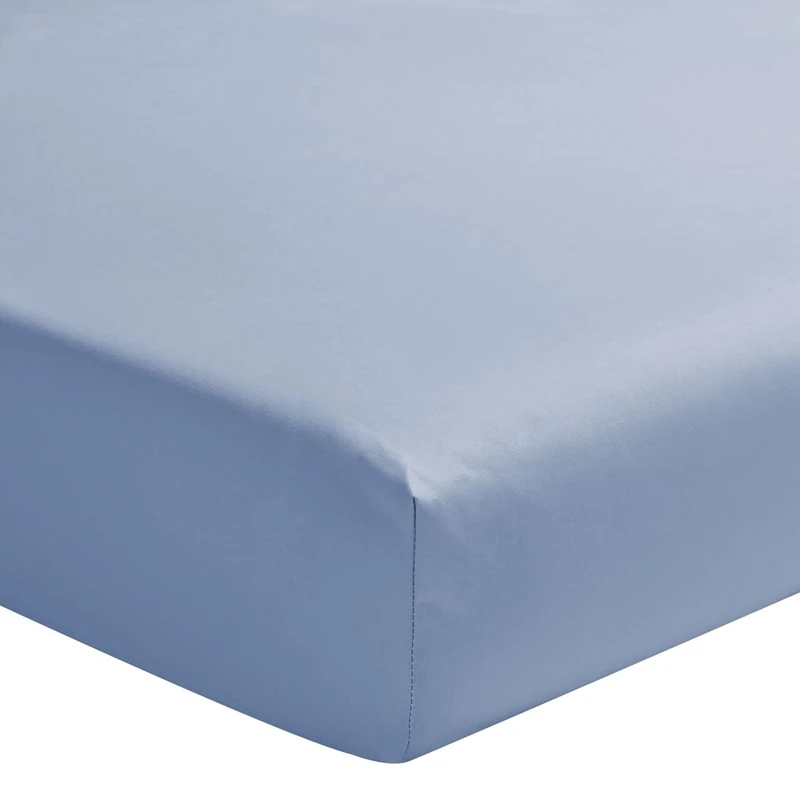Royal Line Plain Cotton Percale Fitted Sheet 2 x 90 x 200 cm Made in France
