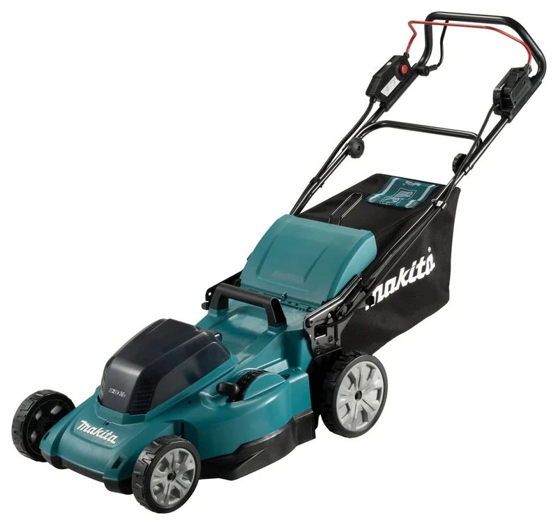 Makita DLM481CT2 Twin 18V (36V) Li-ion LXT 48cm Lawnmower complete with 2 x 5.0 Ah Batteries and Twin Port Charger