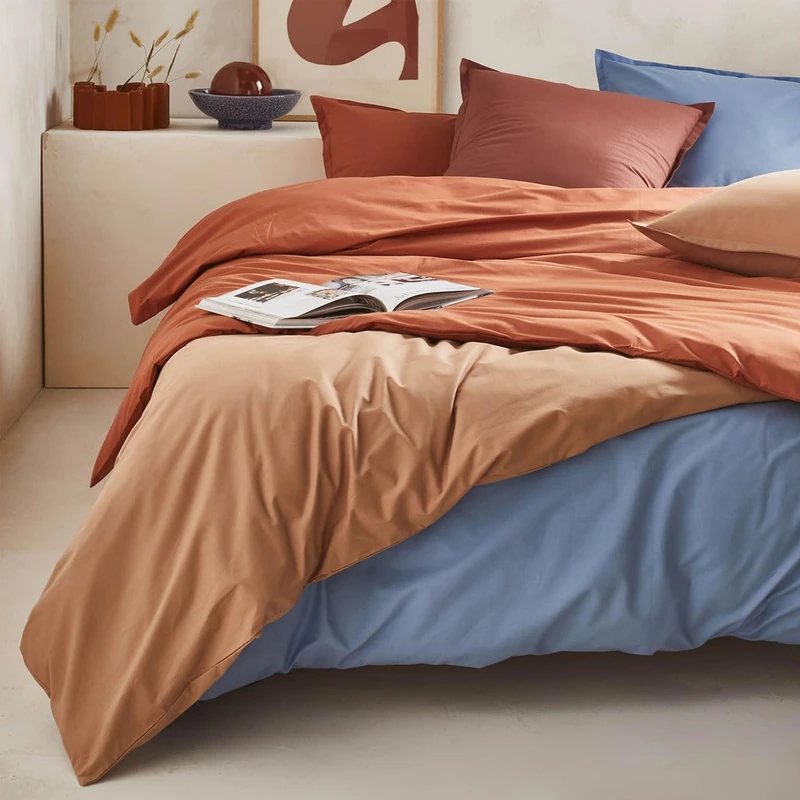 Royal Line Plain Cotton Percale Duvet Cover 240 x 220 cm Essix - Image 1
