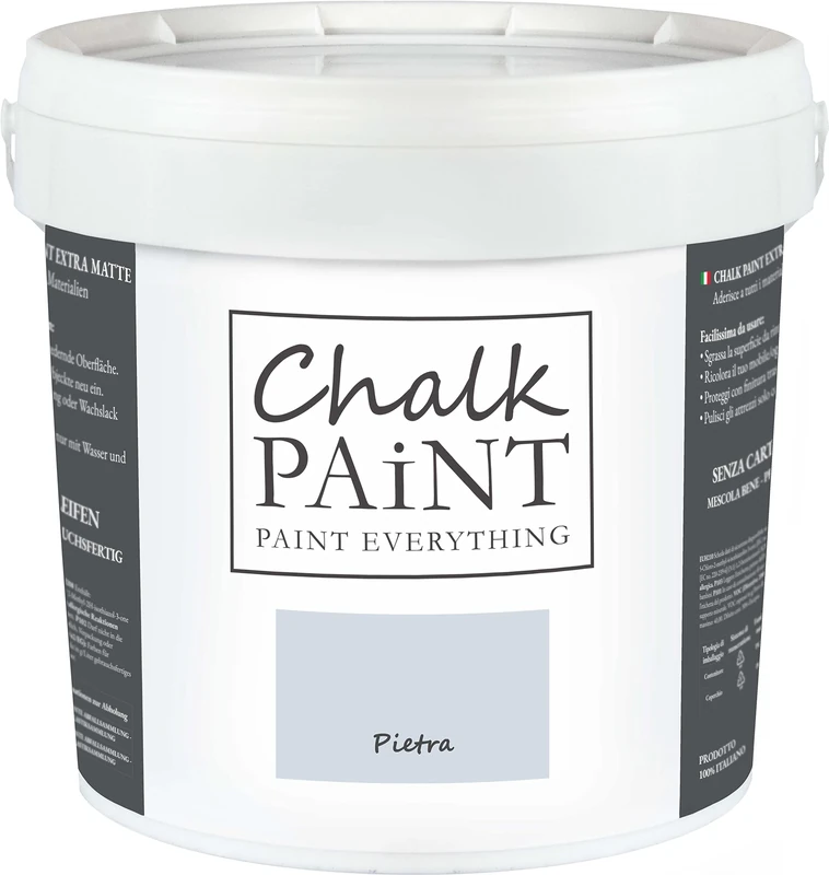 Chalk Paint Everything® Pietra (Stone Grey) – 5 l Water-Based Chalk Paint for Shabby Chic Furniture, Décor, and Upcycling Projects – Non-Toxic, Easy to Apply