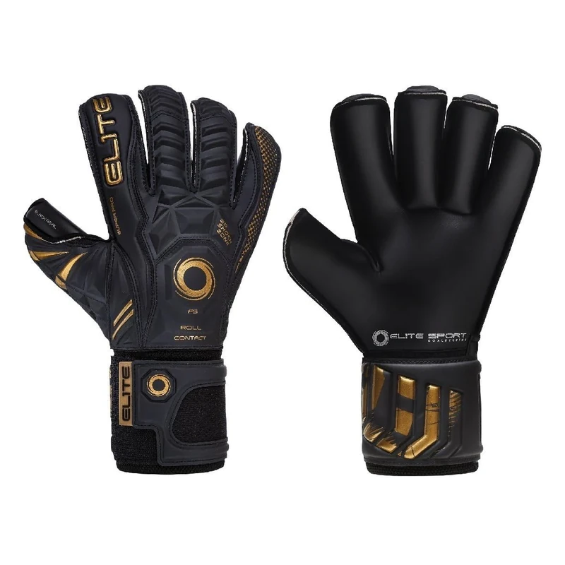 Elite Sports Black Real Goalkeeping Gloves