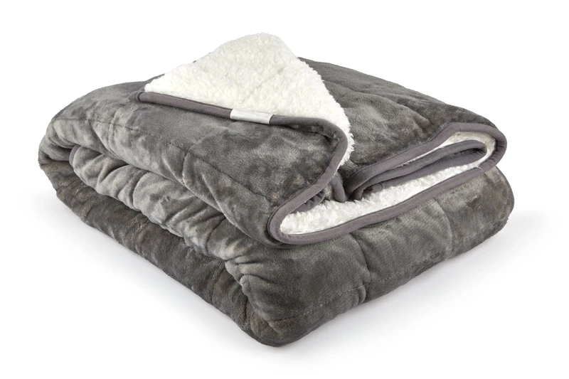 Emma Barclay Weighted Sherpa Blanket in Grey - 50x60 (127x152cm)