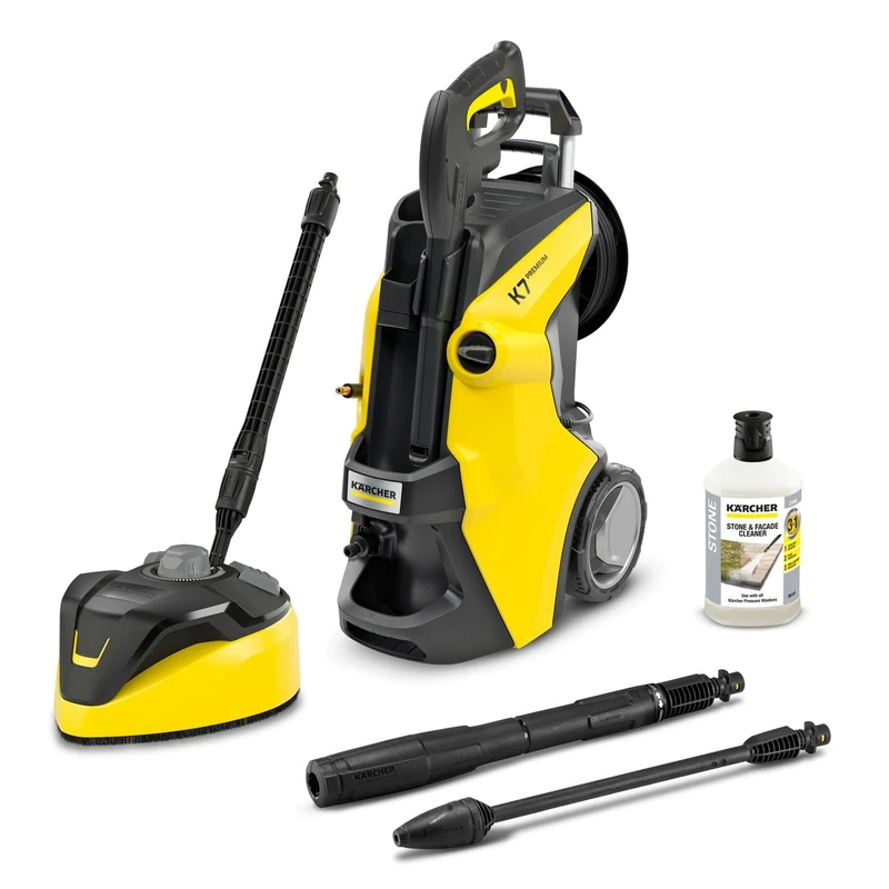 Kärcher High Pressure Washer K 7 Premium Power Home Kit, Pressure: 180 Bar, Flow Rate: 600 l/h, Surface Area: 60 m²/h, Power: 3000 W, Hose Reel with Gun, Rotabuse, Lance