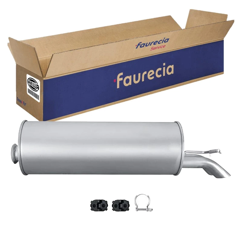 HELLA 8LD 366 027-361 Rear Muffler - Easy2Fit® Kit - Rear - one-piece - Kit with mounting parts
