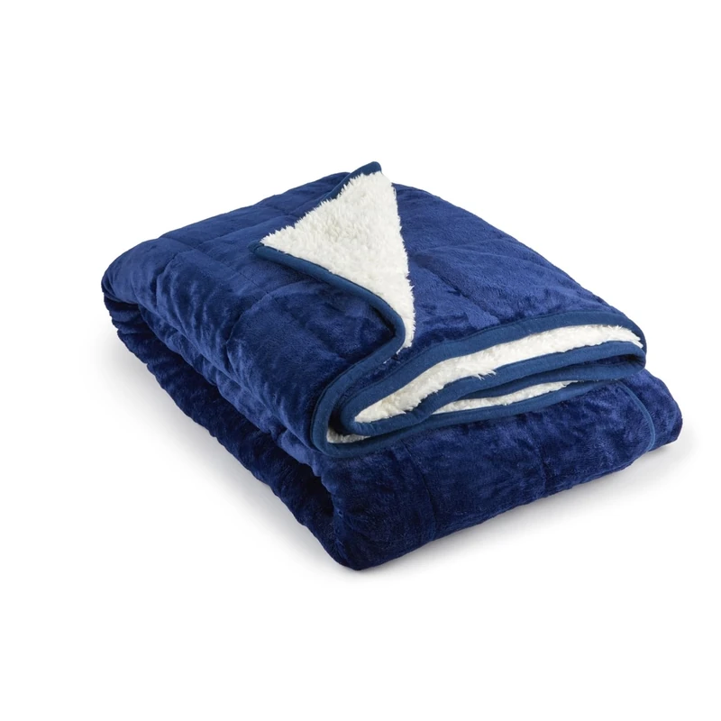 Emma Barclay Weighted Sherpa Blanket in Navy - 50x60 (127x152cm)